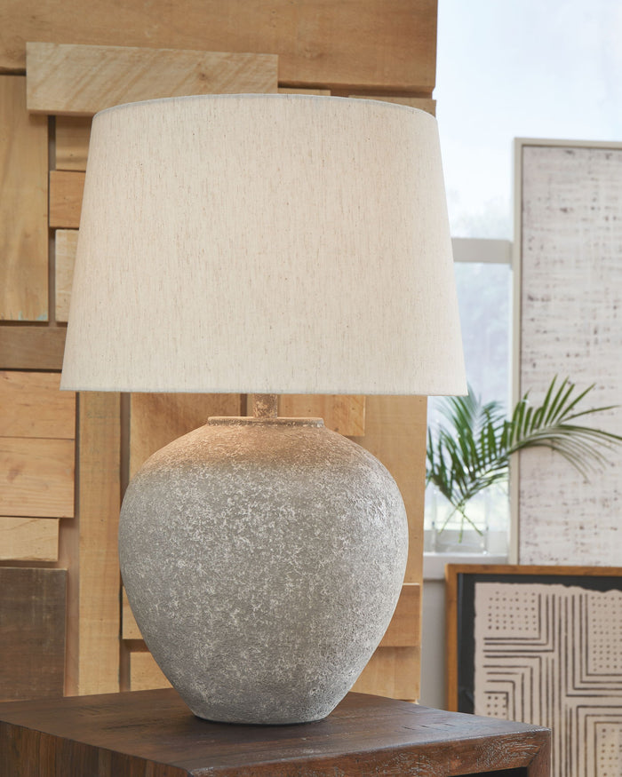 Dreward - Paper Table Lamp - Distressed Gray image 3