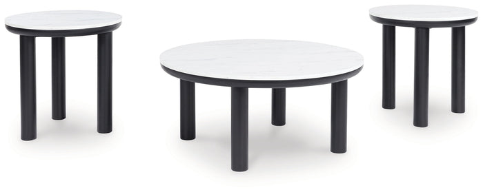 Xandrum - Occasional Table Set (Set of 3) - Black / White image 1
