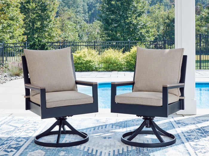 East Beach - Swivel Chair With Cushion (Set of 2) - Blue image 2