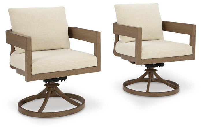 Serene Bay - Swivel Chair With Cushion (Set of 2) - Dark Brown / White image 1