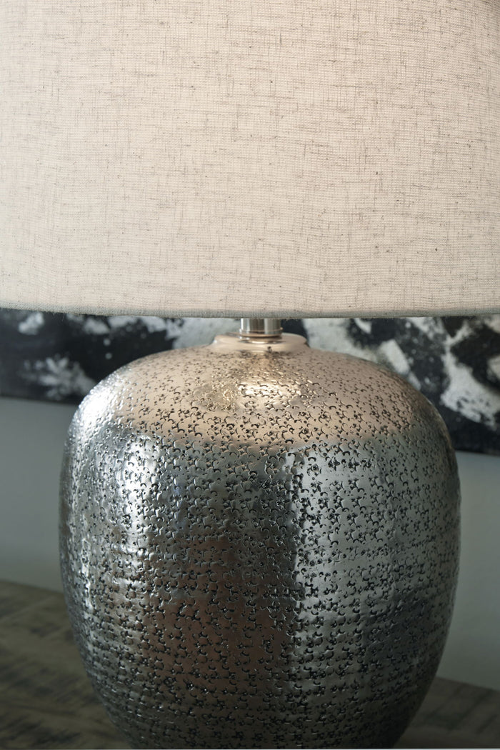 Magalie - Metal Table Lamp  - Antique Silver Finish image 2