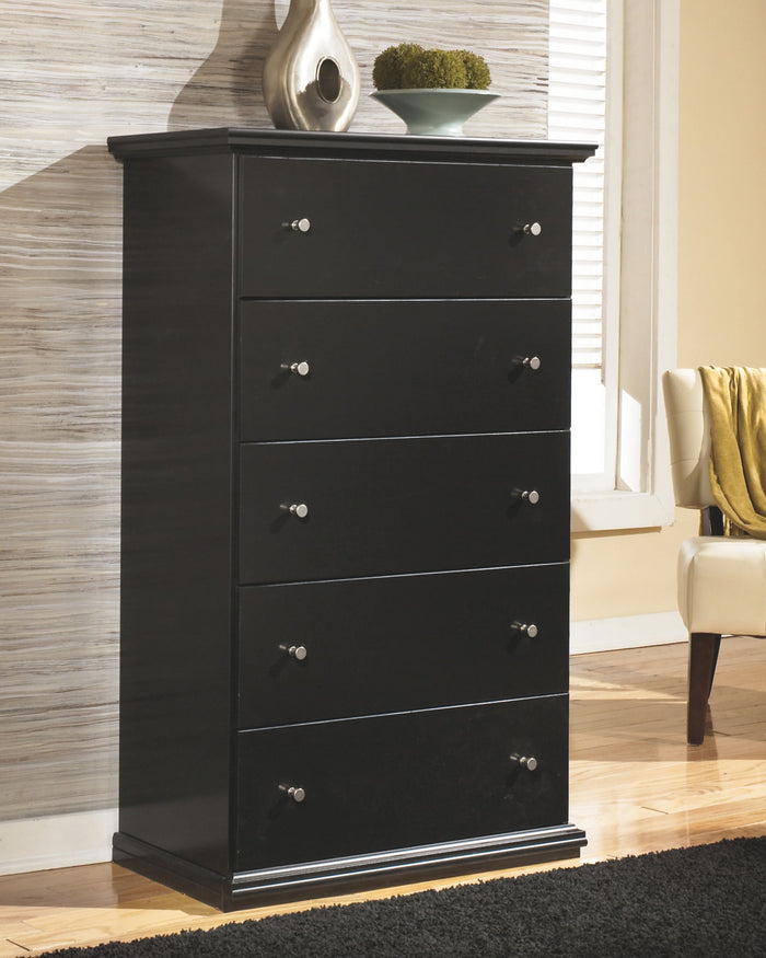 Maribel - Five Drawer Chest - Black image 2