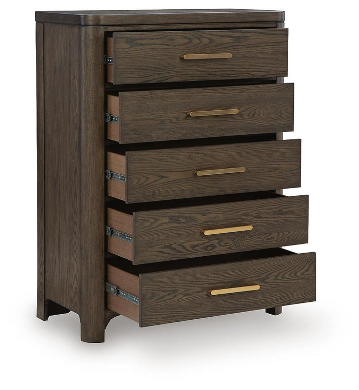 Radkin - Five Drawer Chest - Burnished Brown image 3