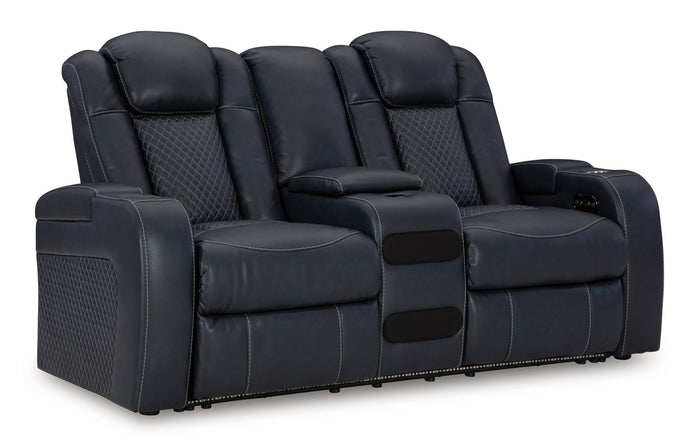 Fyne-dyme - Power Reclining Loveseat With Console/Adj Hdrst image 2