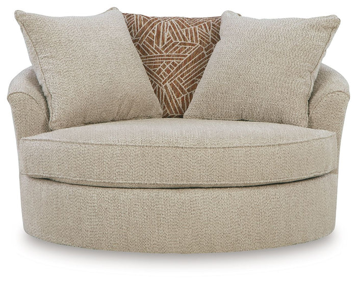 Steelwater Retreat - Oversized Swivel Accent Chair - Latte image 2