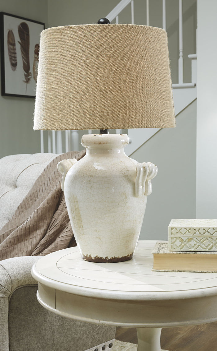 Emelda - Ceramic Table Lamp  - Cream image 2