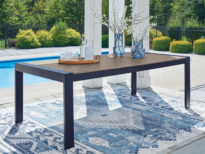East Beach - Rectangular Dining Table With Umbrella Option - Blue image 2