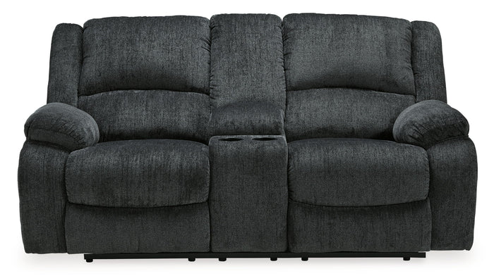 Draycoll - Dbl Reclining Power Loveseat W/Console - Fabric - Slate image 2