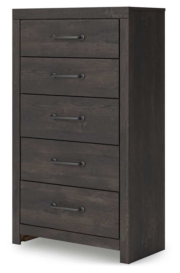 Hollivern - Five Drawer Chest - Dark Gray image 2