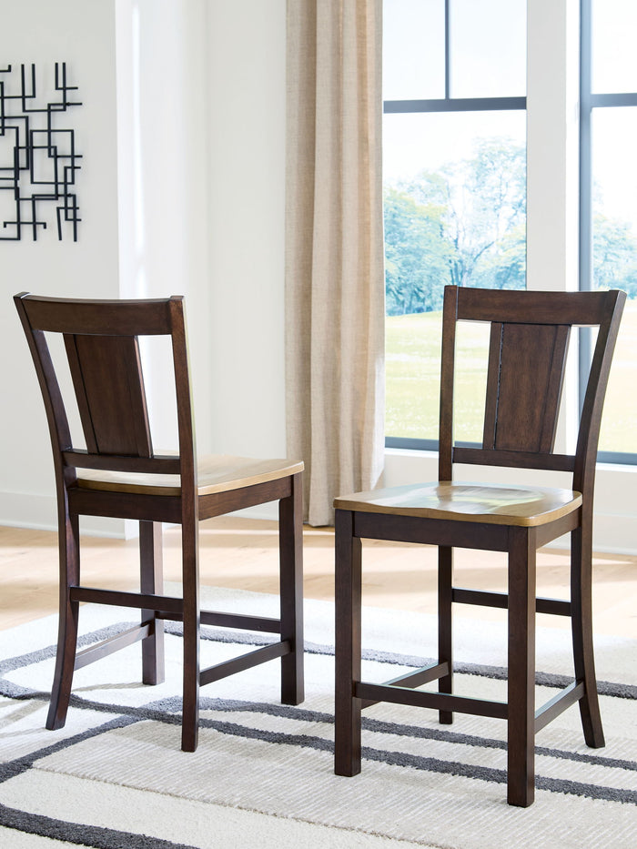 Rylandeen - Barstool (Set of 2) - Light Brown / Dark Brown image 2