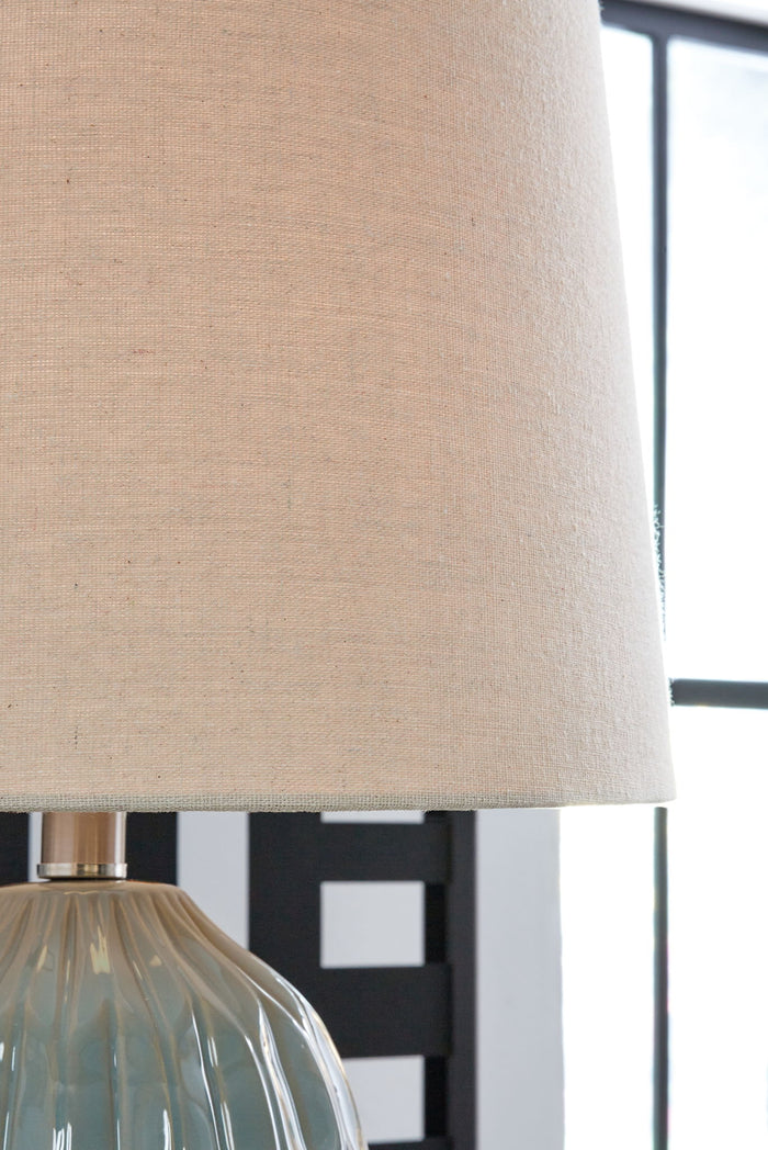 Hadbury - Ceramic Table Lamp (Set of 2) - Pale Blue / Teal image 3