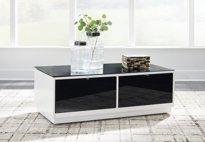 Gardoni - Rectangular Cocktail Table - White / Black image 2