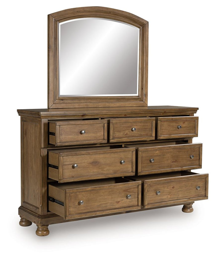 Feddinger - Dresser And Mirror - Medium Brown image 2