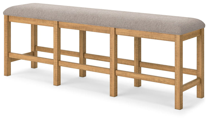 Havonplane - XL Counter Height Upholstered Dining Bench - Brown image 2