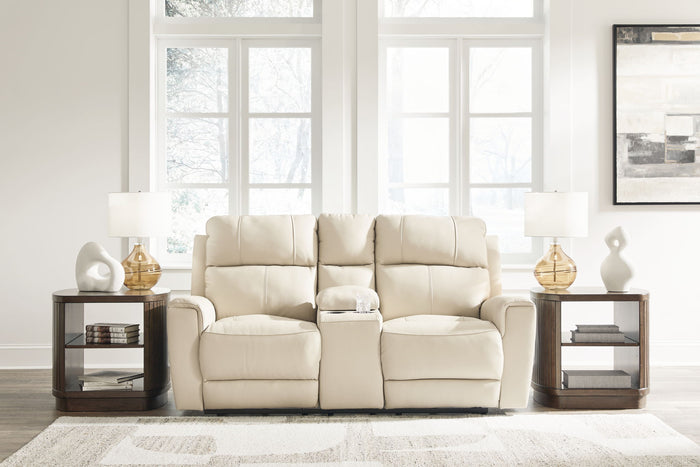 Dahlmoore - Dbl Power Reclining Loveseat With Console - Almond image 2