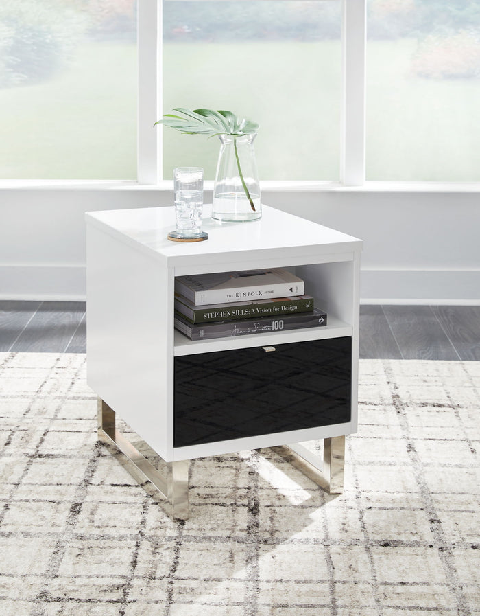 Gardoni - Chair Side End Table - White / Black image 2