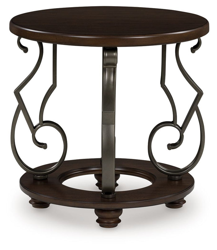 Frallyn - Round End Table - Dark Brown image 2