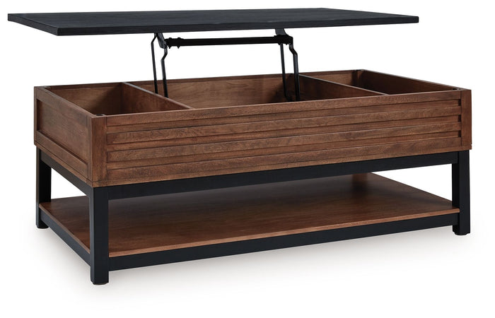 Kallari - Lift Top Cocktail Table - Warm Brown / Black image 2
