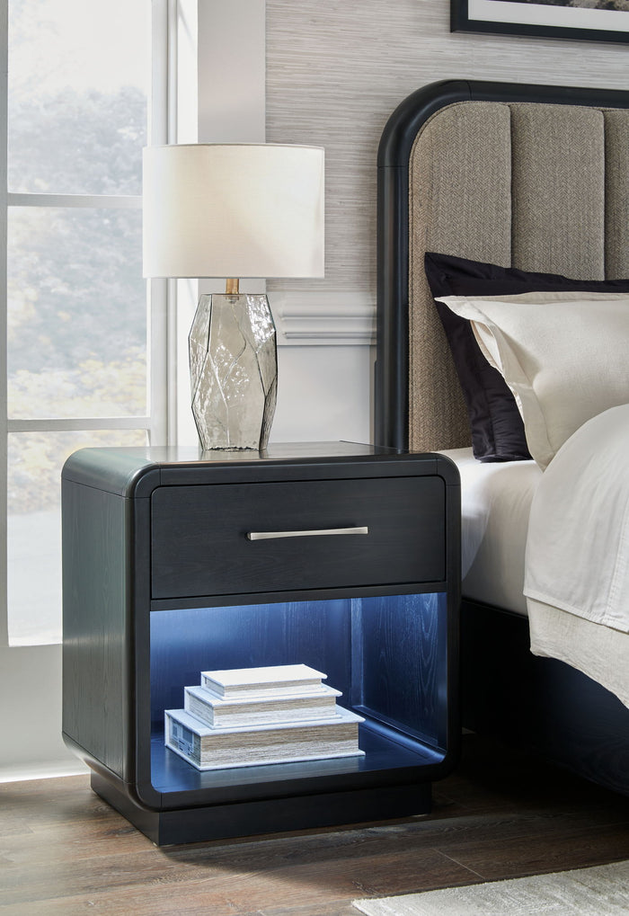 Rowanbeck - One Drawer Night Stand - Black image 2