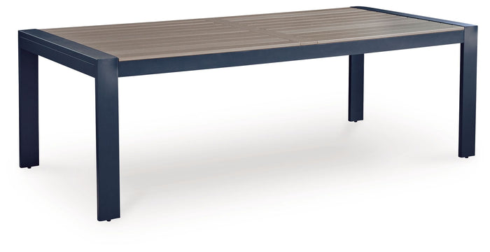 East Beach - Rectangular Dining Table With Umbrella Option - Blue image 1