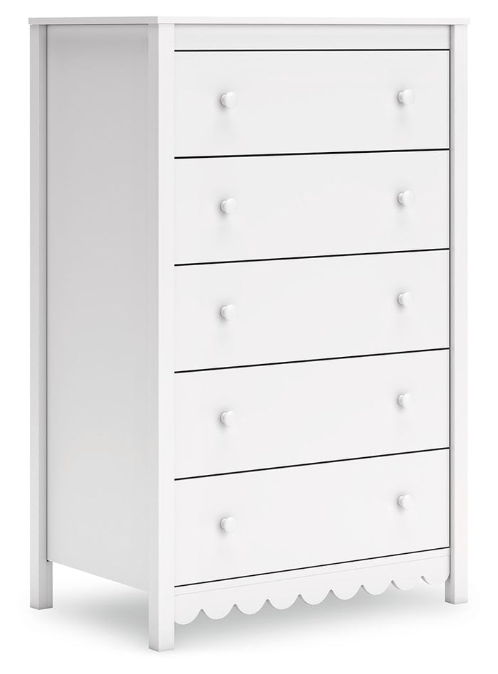 Hallityn - Five Drawer Chest - White image 1