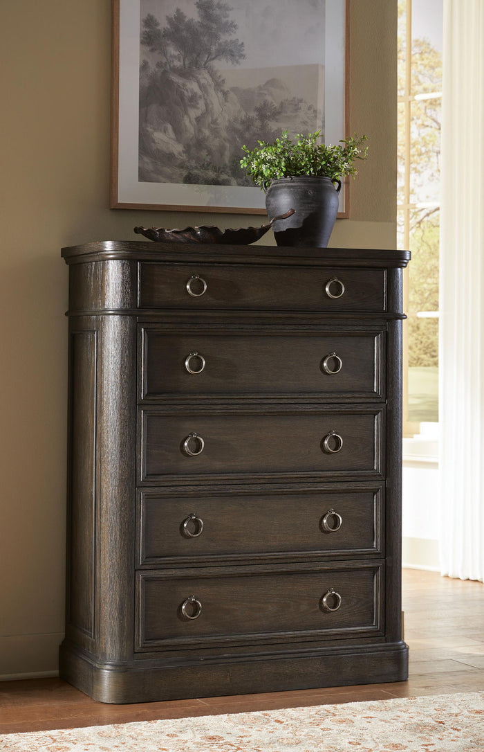 Wickenger - Five Drawer Chest - Dark Brown image 2