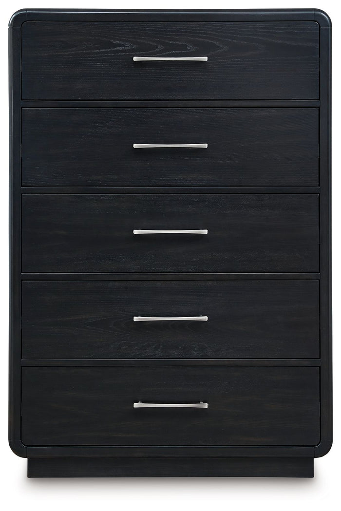 Rowanbeck - Five Drawer Chest - Black image 2