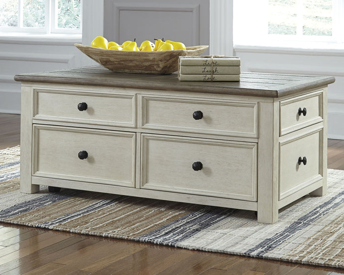 Bolanburg - Lift Top Cocktail Table - White / Brown / Beige image 3