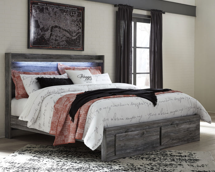 Baystorm - 5 Pc. - Chest, King Panel Bed with 2 Storage Drawers - Gray image 2