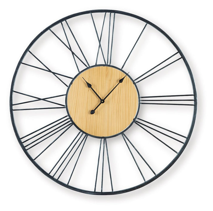 Brockett - Wall Clock - Black / Natural image 1