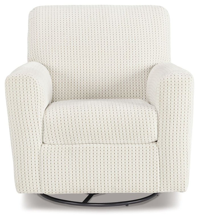 Herstow - Swivel Glider Accent Chair - Ivory image 2