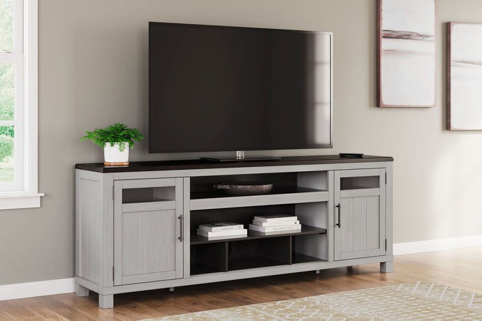 Darborn - XL TV Stand W/Fireplace Option - Gray / Brown image 2