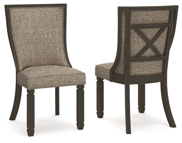 Tyler Creek - Dining UPH Side Chair (Set of 2) - Framed Back - Black / Grayish Brown image 1