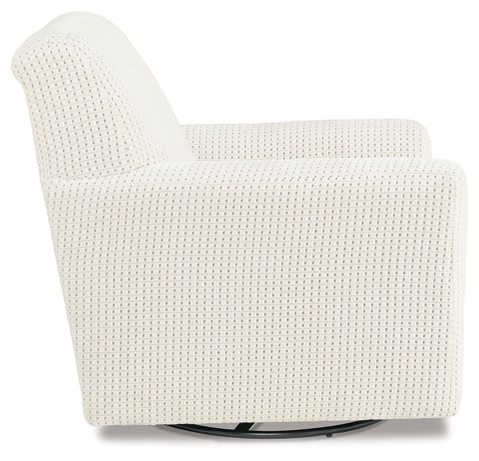 Herstow - Swivel Glider Accent Chair - Ivory image 3