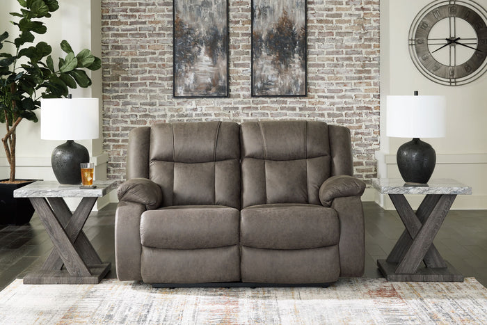 First Base - Reclining Loveseat - Gunmetal image 2