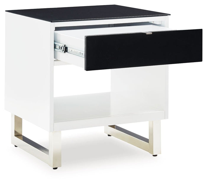 Gardoni - Rectangular End Table - White / Black image 3