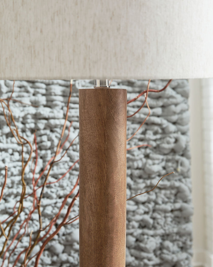 Ailsa - Wood Floor Lamp - Natural Brown image 2