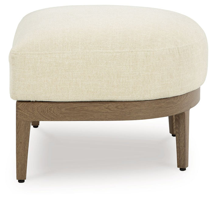 Serene Bay - Ottoman With Cushion - Dark Brown / White image 2