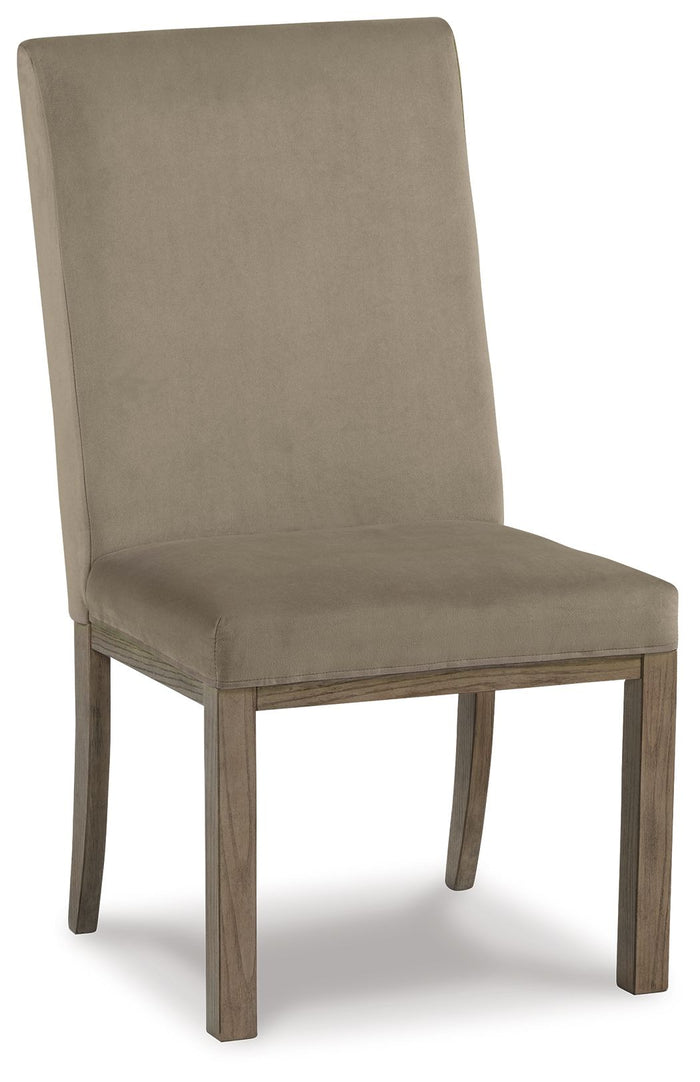 Chrestner - Dining UPH Side Chair (Set of 2) - Gray / Brown image 2