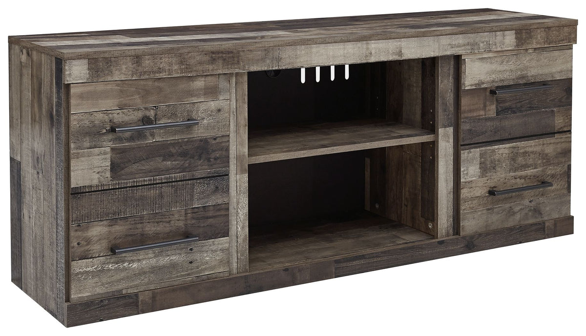 Derekson - LG TV Stand w/Fireplace Option - Multi Gray