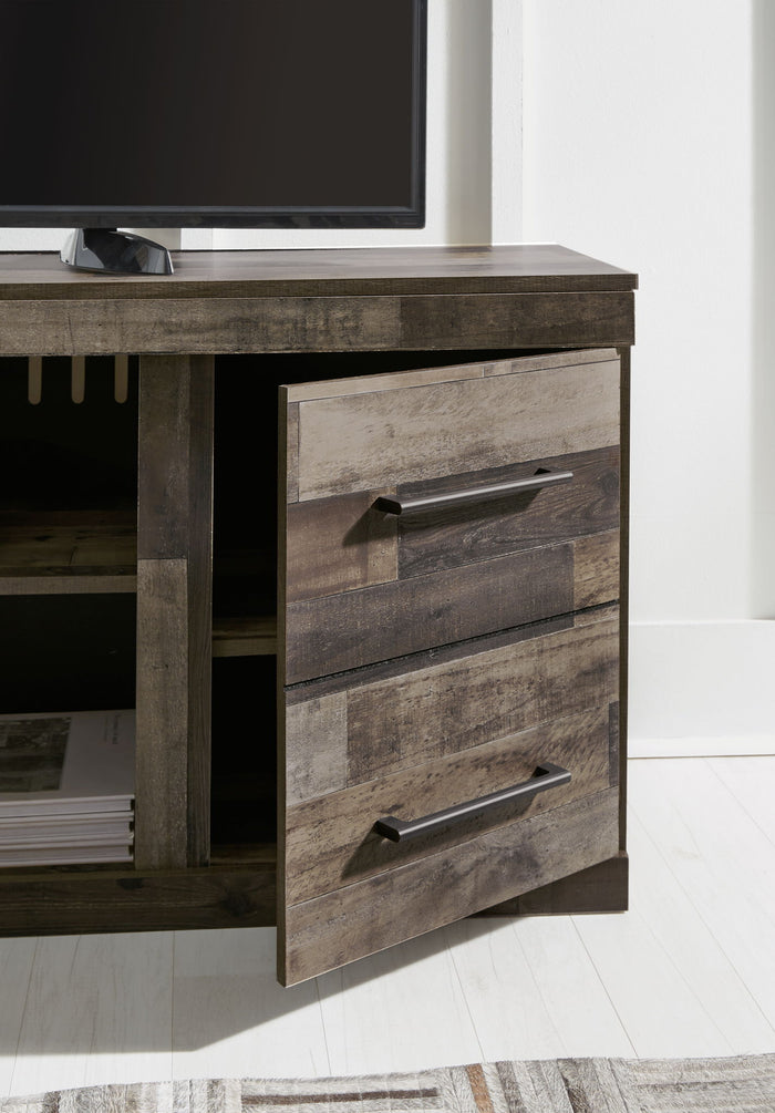 Derekson - LG TV Stand w/Fireplace Option - Multi Gray image 3