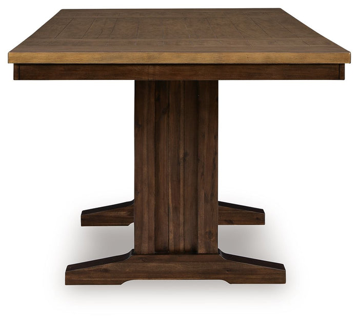 Rylandeen - Rectangular Dining Room Counter Height Extension Table - Light Brown / Dark Brown image 2