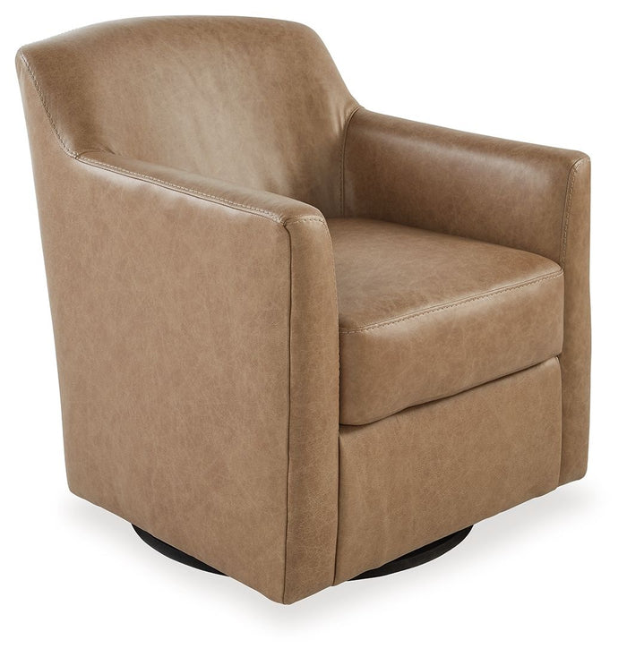 Bradney - Swivel Accent Chair - Leather Match - Tumbleweed image 1