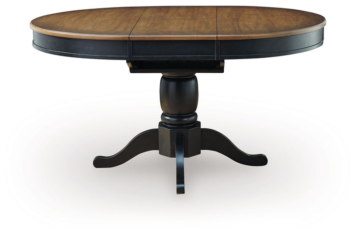 Clorazi - Oval Dining Room Butterfly Extension Table - Black / Brown image 2