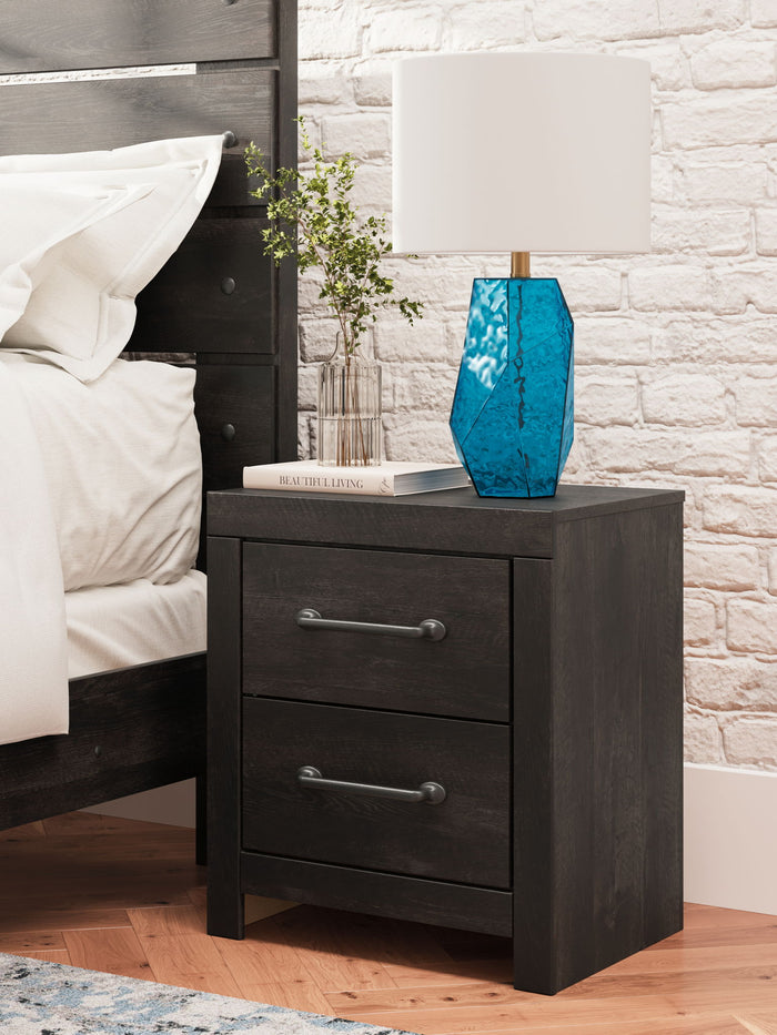 Hollivern - Two Drawer Night Stand - Dark Gray image 3