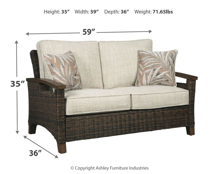 Paradise Trail - Loveseat w/Cushion - Medium Brown image 2
