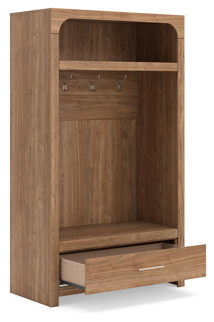 Dovander - Hall Tree With Storage Bench - Brown image 2