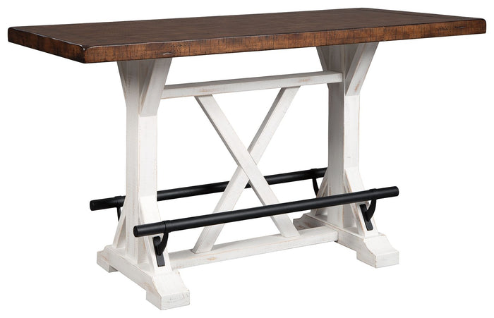 Valebeck - Rectangular Dining Room Counter Table - White / Brown image 1