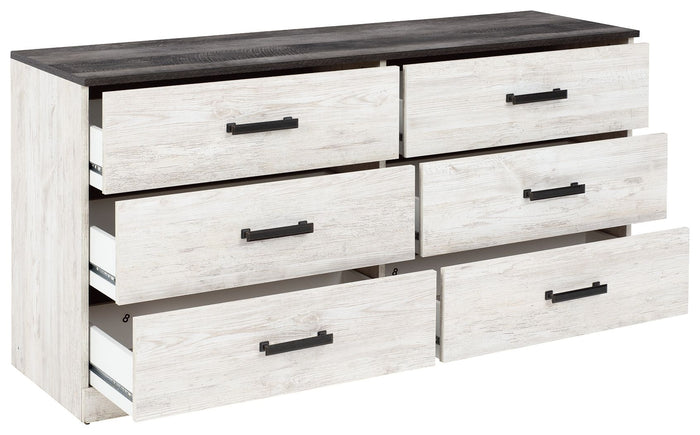 Shawburn - Six Drawer Dresser - Pewter-tone pulls - White / Black / Gray image 3