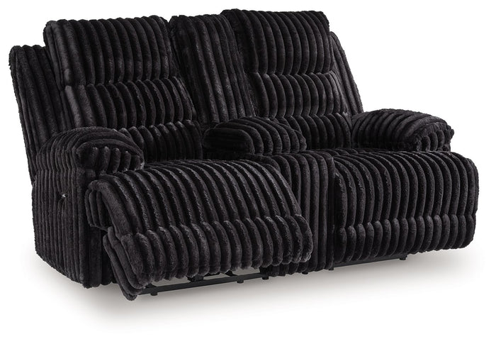 Rhine Falls - Double Reclining Power Loveseat With Console - Onyx image 1
